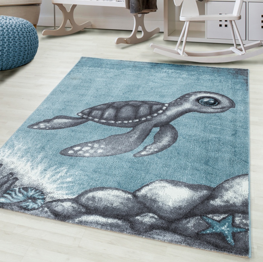 Bamby Kids Blue Turtle Rug